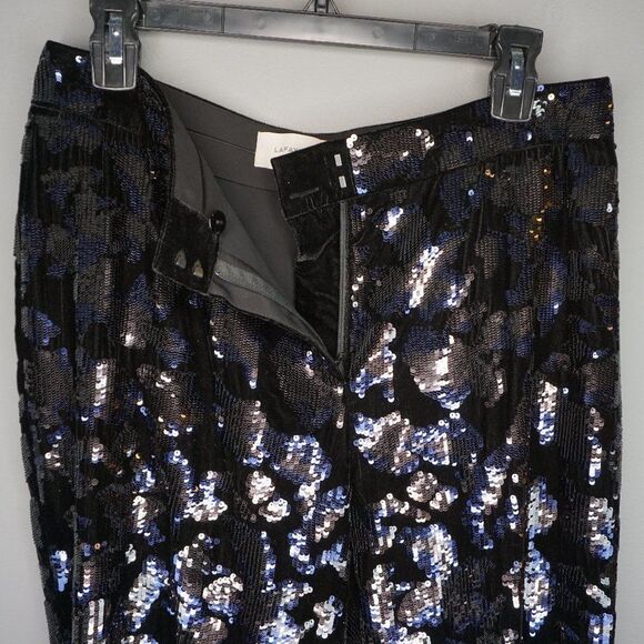 New Lafayette 148 New York Embellished Velvet Gates Bootcut Black Pant size 6 - Picture 5 of 16